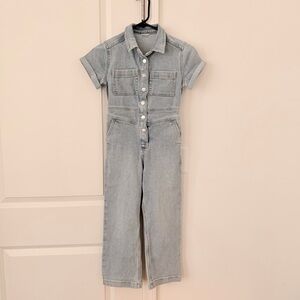 Abercrombie Kids Girl’s Denim Romper Sz 7/8 Casual Jeans Light Wash Stretch